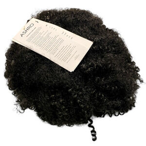 ASHRO Kinky Curly Afro Mohawk Bun Topper Wig Piece Black Women NWT Hairpiece